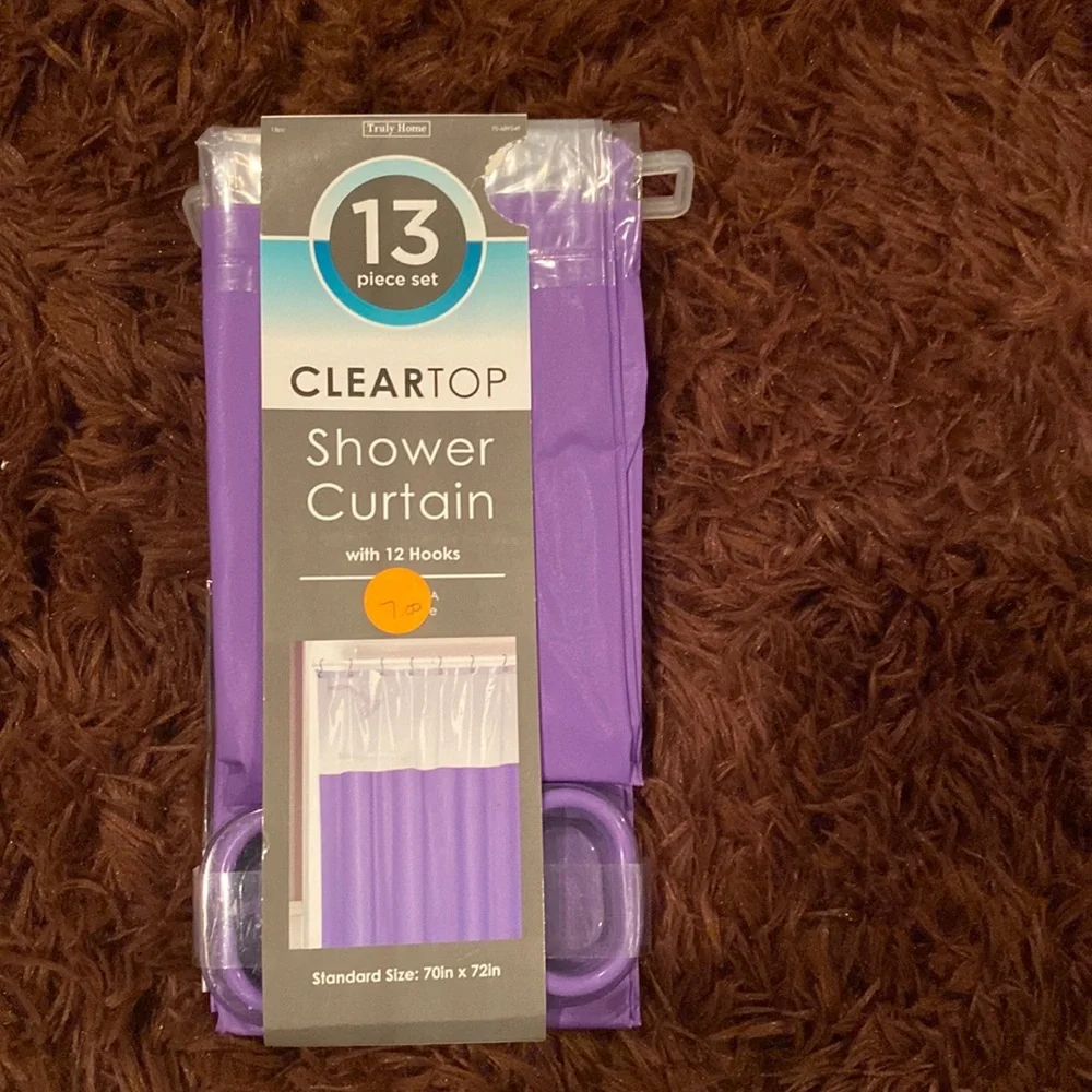 Brand new truly home 30 piece set clear top shower curtain.